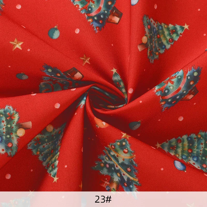 Tela estampada de pan de jengibre navideño y festivo – 100% poliéster, 150 cm de ancho