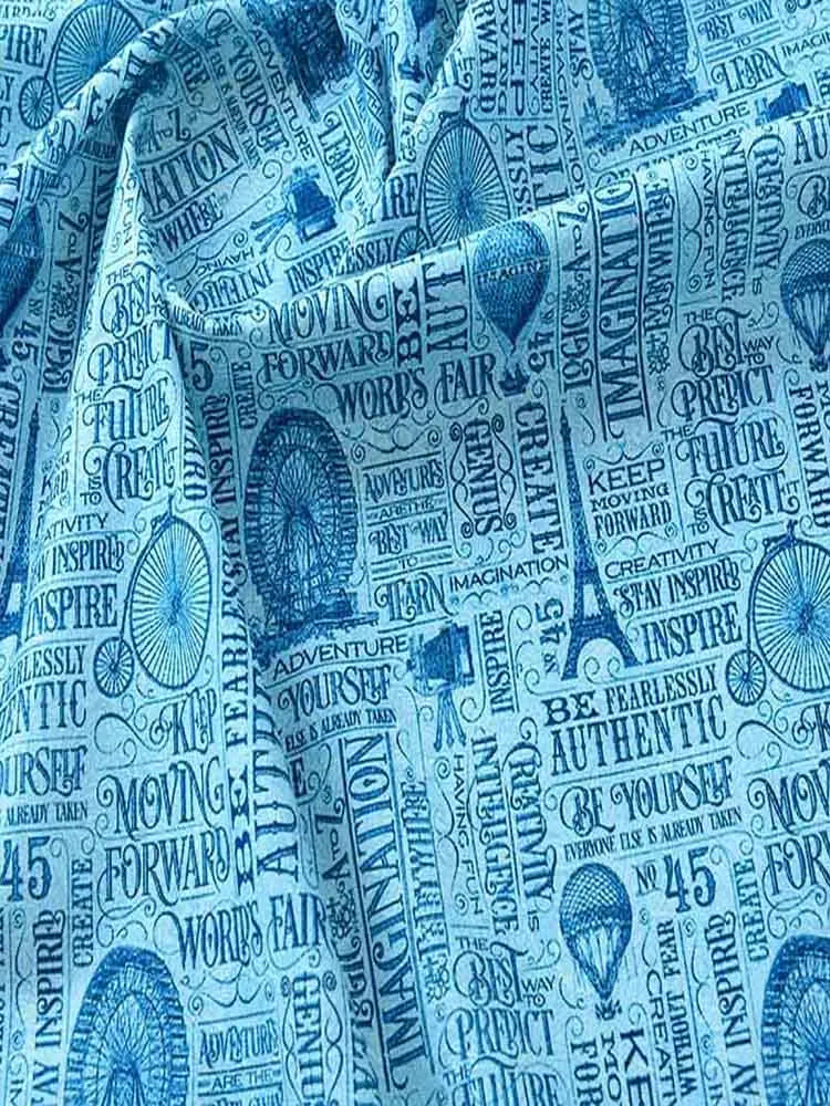 Vintage Newspaper & Map Digital Print 100% Cotton Fabric – 110cm Wide, Sold by the Half Meter