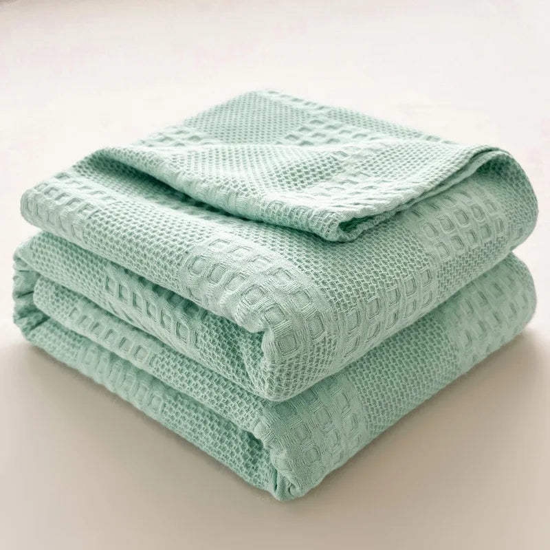 100% Cotton Waffle Blanket – Throws & Bed Layering