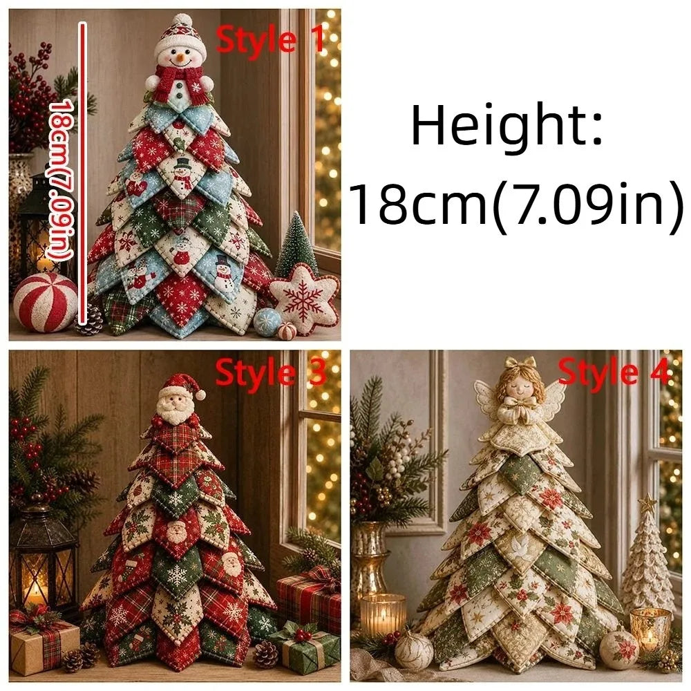 Kit de árbol de Navidad acolchado DIY — Decoración de mesa de patchwork en tela 3D
