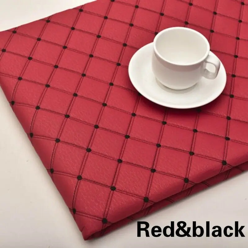 Thick Quilted Embroidered Plaid Fabric – 55" × 39" Panel | Sofa, Home Décor & DIY Sewing (10 Colors)