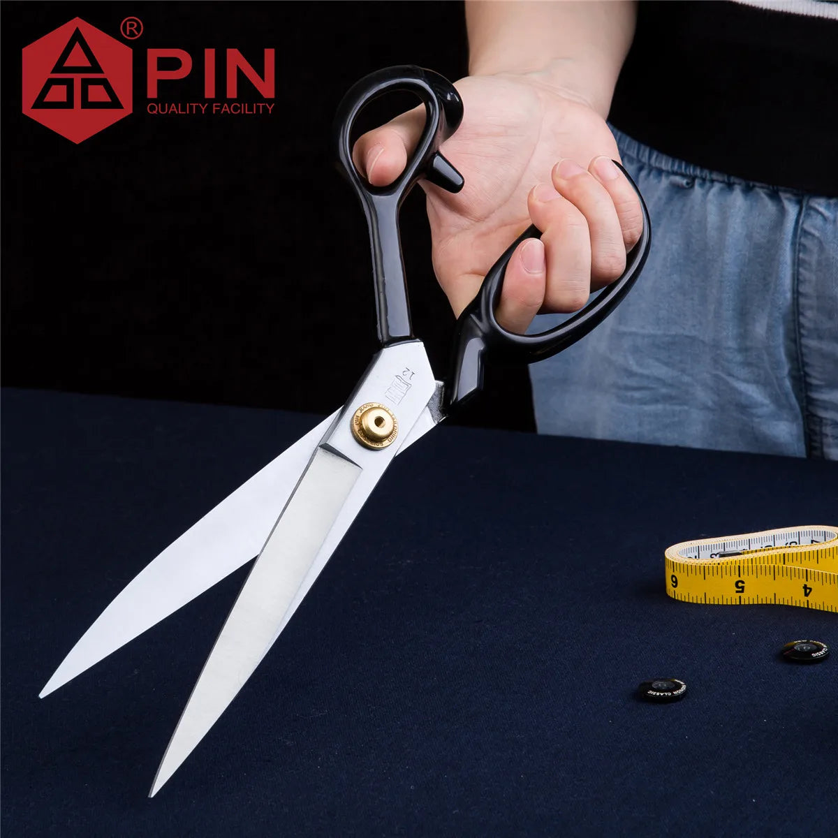 12-Inch Heavy-Duty Forged Stainless Steel Tailor Scissors – Professional Fabric Shears for Denim, Leather & Canvas