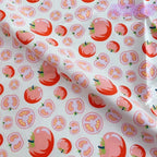 Cartoon Print Pure Cotton Twill Fabric – 50cm x 160cm (19.7" x 63") – Watermelon, Cherry & More