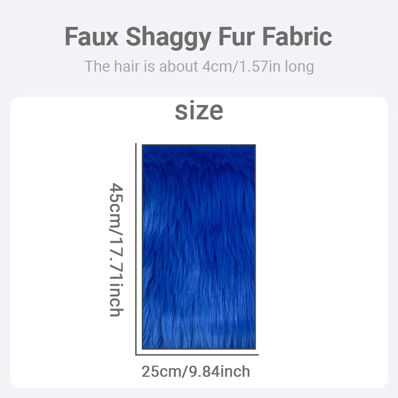 4cm Shaggy Plush Fur Fabric – 100% Polyester, Soft & Non-Shedding | Fursuit, Dolls & DIY Crafts (25×45cm Panels)