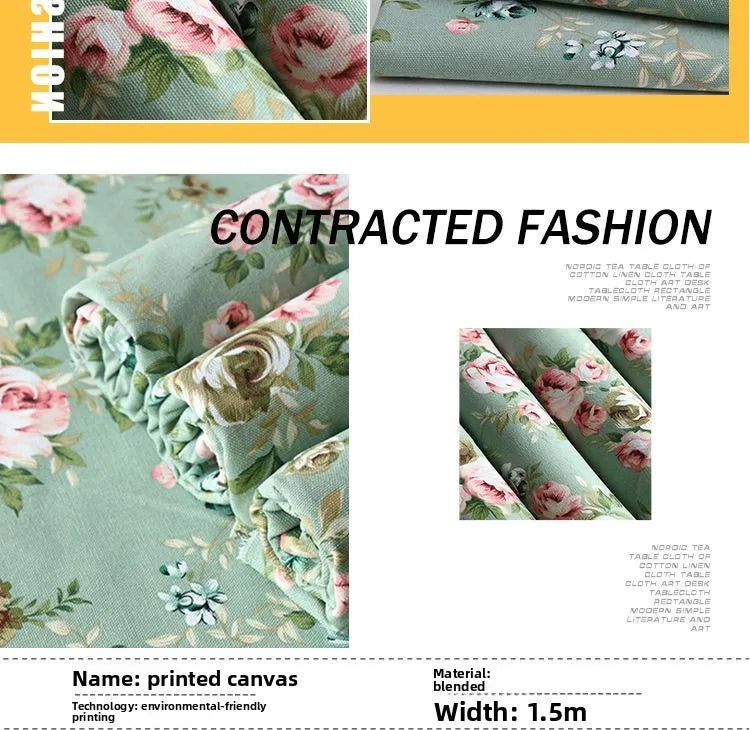 Floral & Stripe Thickened Polyester Canvas Fabric – 150cm Wide, 390g/m | Sofas, Bags, Cushions & Home Décor