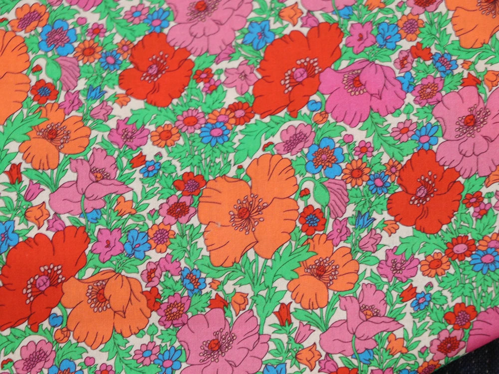 80s Count Floral Digital Print 100% Cotton Fabric – 55" Wide | Dresses, Skirts & Quilting (Sold by the Half Meter)