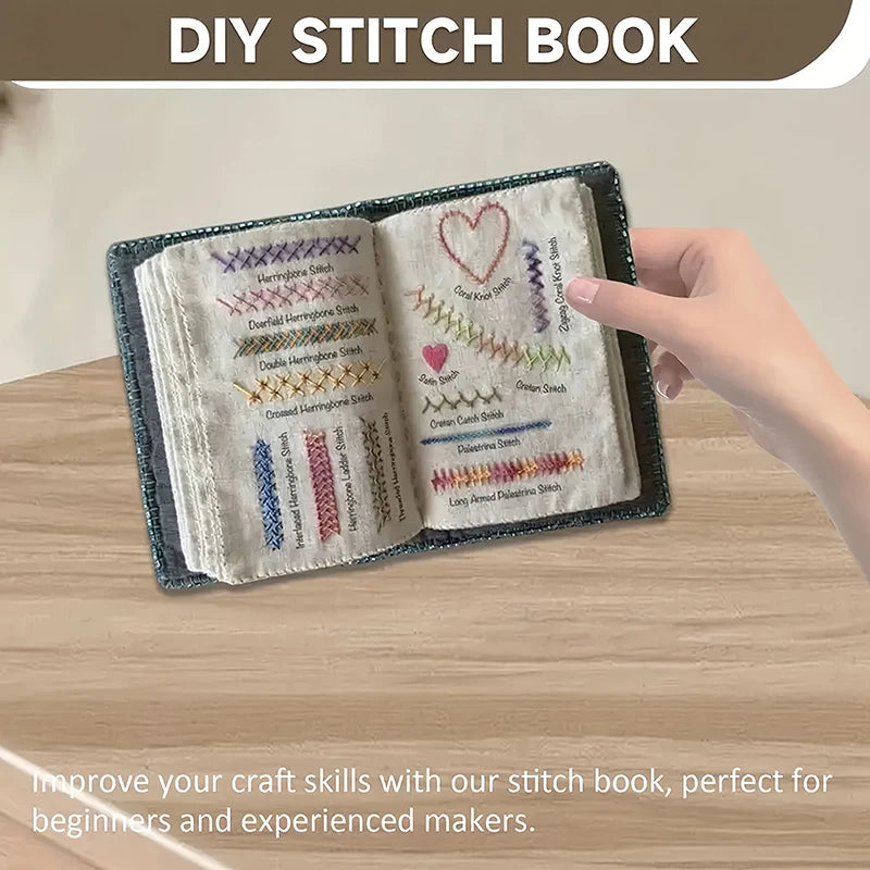 European Leaf Embroidery Stitch Book – Imitation Linen DIY Kit