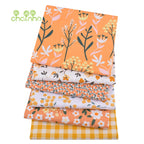 Orange Floral Printed Twill Cotton Fabric – 160cm (63") Wide | Cut to Order
