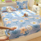 Floral Print Fitted Sheet - 500TC Polyester - 1pc or 3pc Set