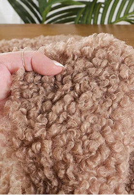 Teddy Plush Imitation Wool Fleece Fabric – 50x50cm | Soft Warm Fabric for Dolls, Pet Clothes & DIY Sewing