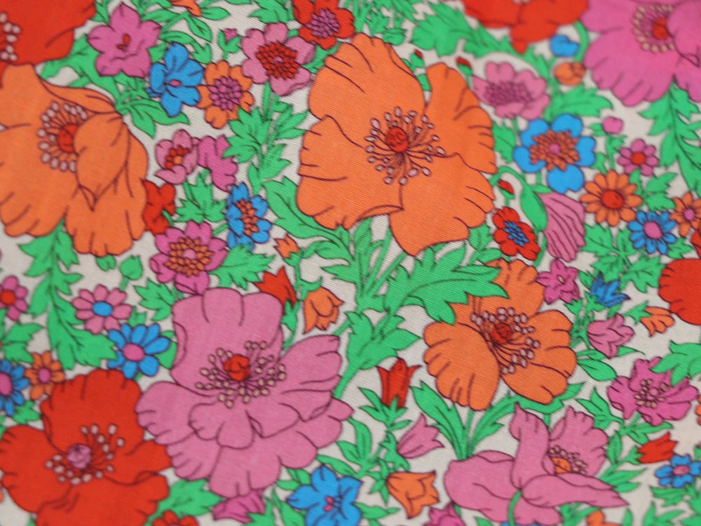 80s Count Floral Digital Print 100% Cotton Fabric – 55" Wide | Dresses, Skirts & Quilting (Sold by the Half Meter)
