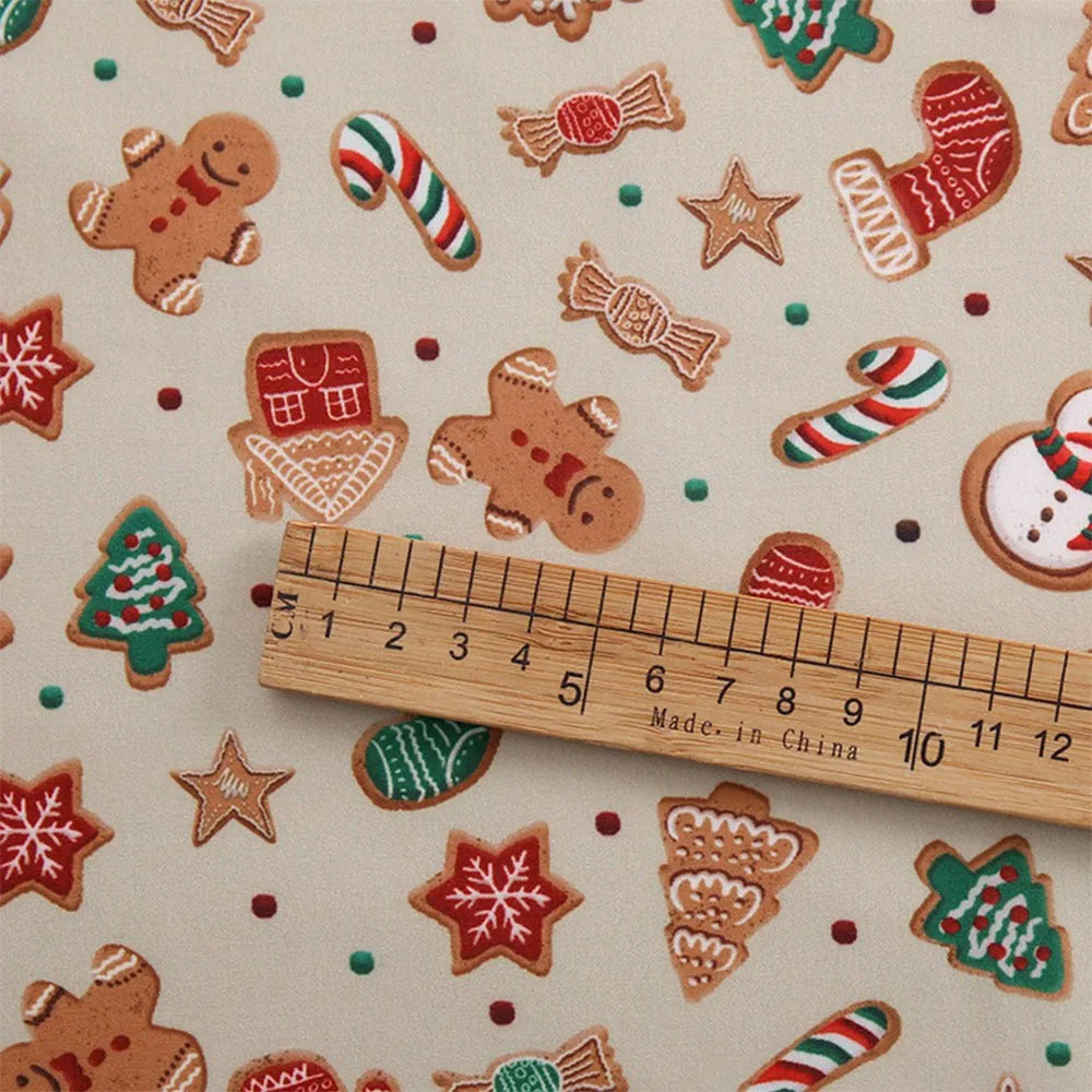 Christmas Holiday Print Fabric – 100% Polyester, 50cm x 150cm