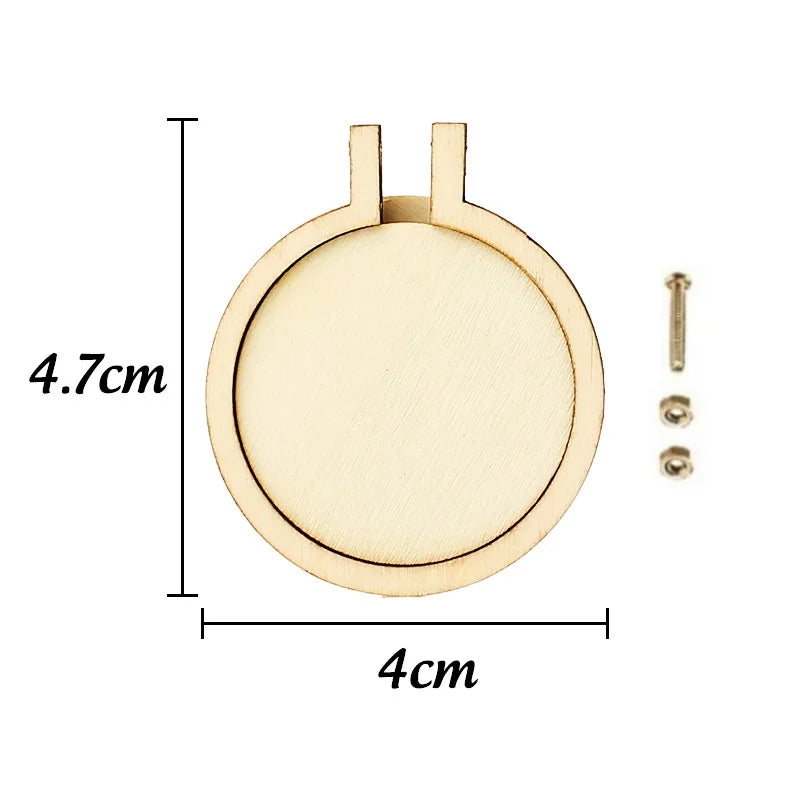 Mini Wooden Embroidery Hoop Set — 10 Pieces