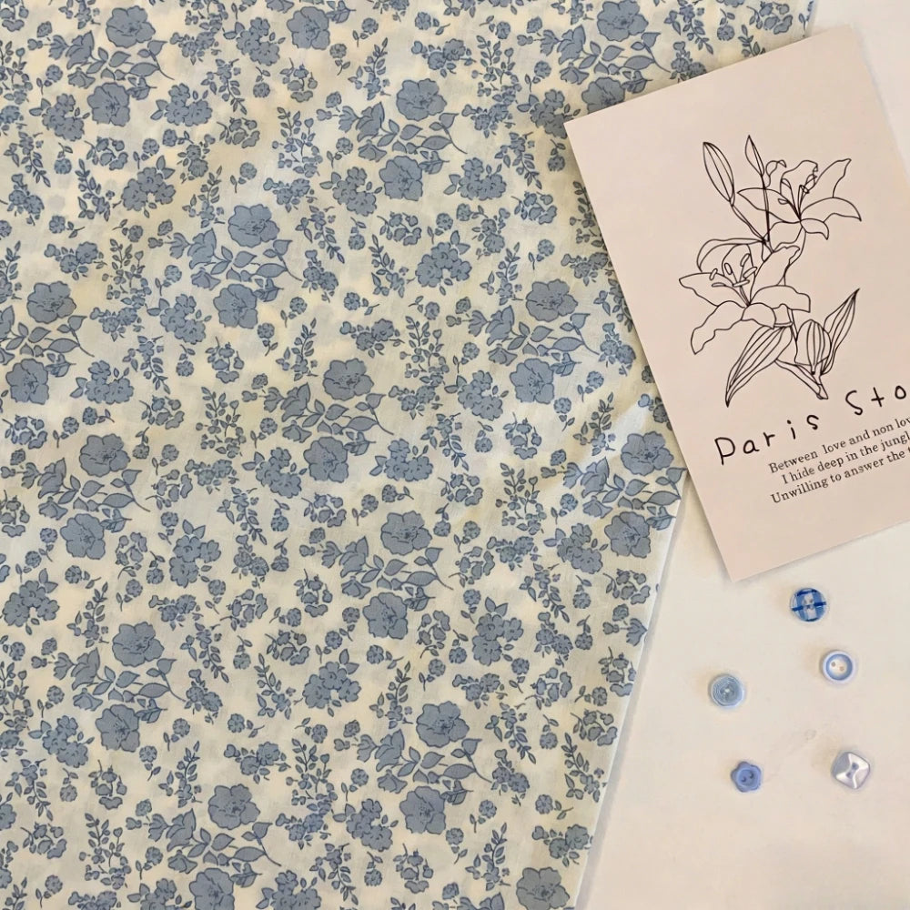 100% Cotton 60S Vintage Floral Print Fabric | Skin-Friendly | Sold by the Meter