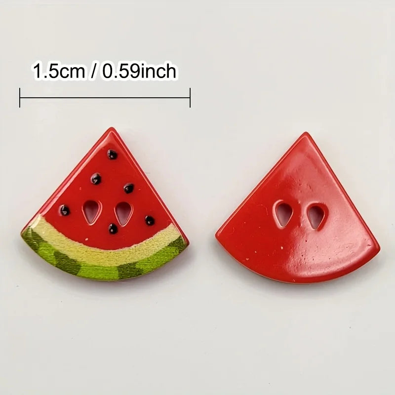 10-Pack 15mm Watermelon Resin Buttons – 2-Hole Fruit Shape | DIY Sewing, Sweaters & Dresses