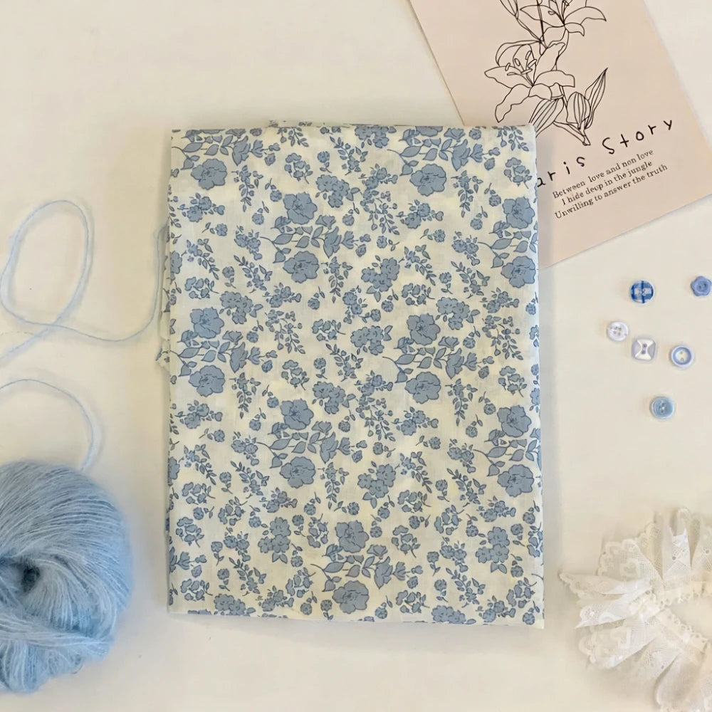 100% Cotton 60S Vintage Floral Print Fabric | Skin-Friendly | Sold by the Meter