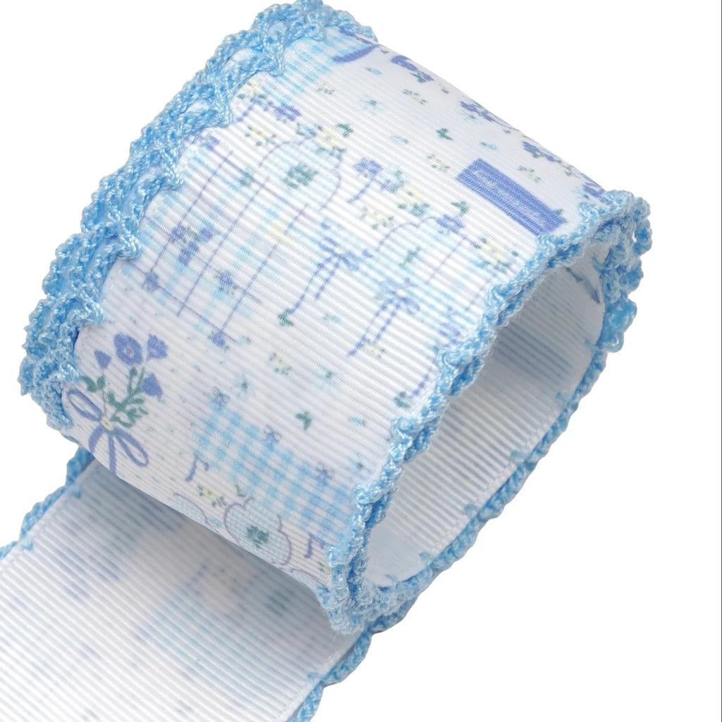Moonstitched-Edge Printed Grosgrain Ribbon – 50-Yard Roll
