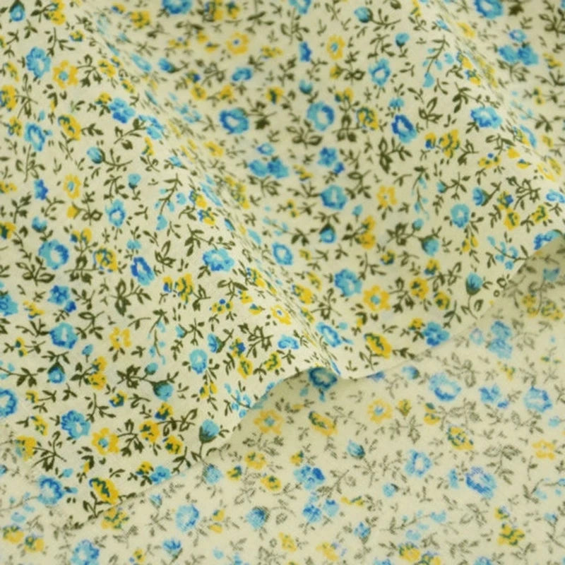 Booksew Yellow & Pink Floral Cotton Fabric – Thin Woven, 150cm Wide