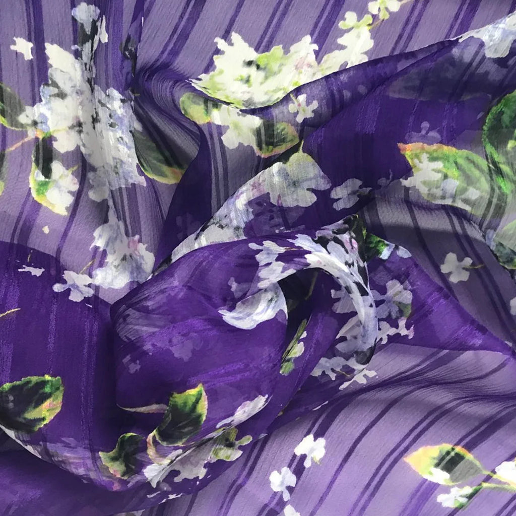 Floral Print Silk-Cotton Blend Fabric – 135cm Wide, 9-10mm | Dresses, Blouses & Luxury DIY Sewing