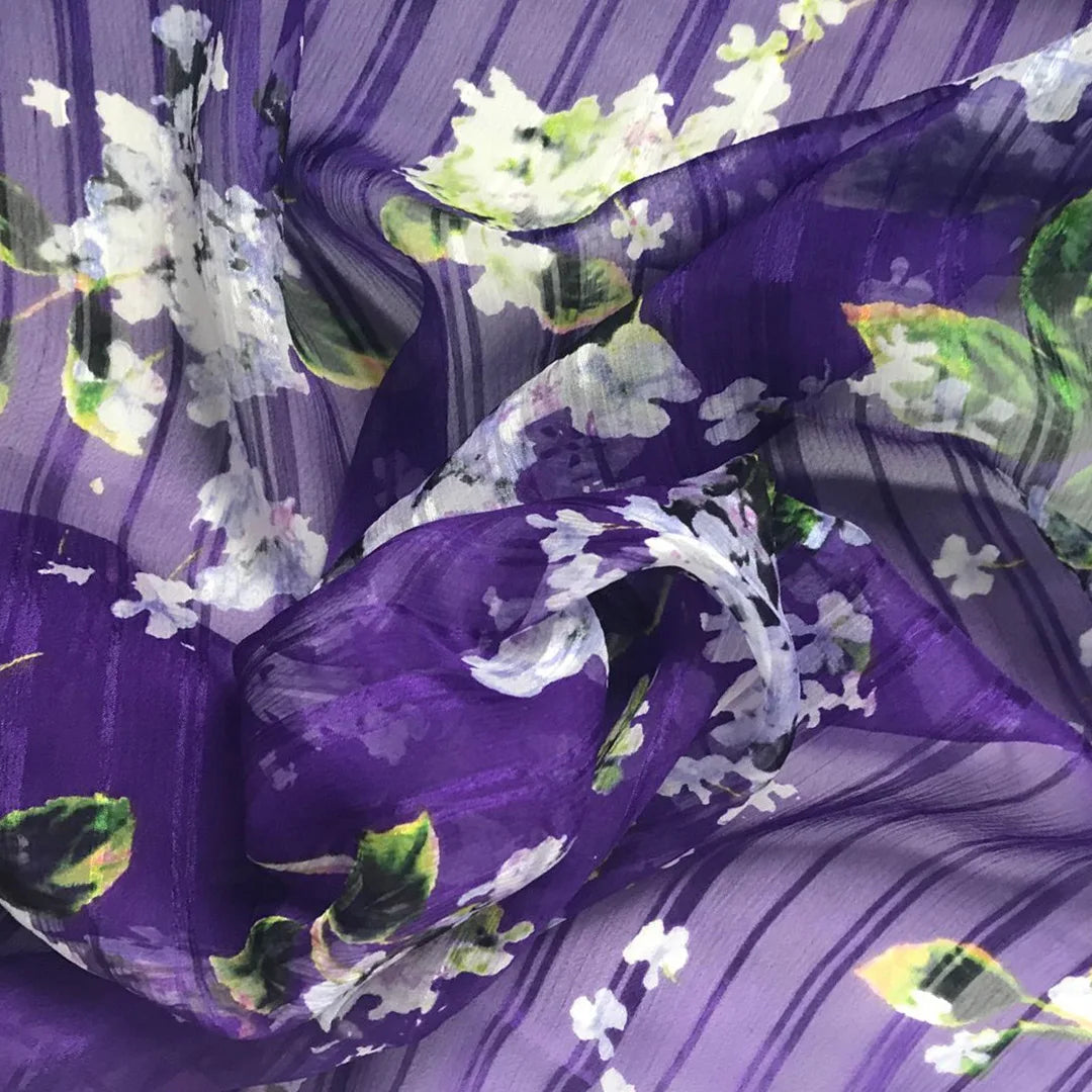 Floral Print Silk-Cotton Blend Fabric – 135cm Wide, 9-10mm | Dresses, Blouses & Luxury DIY Sewing
