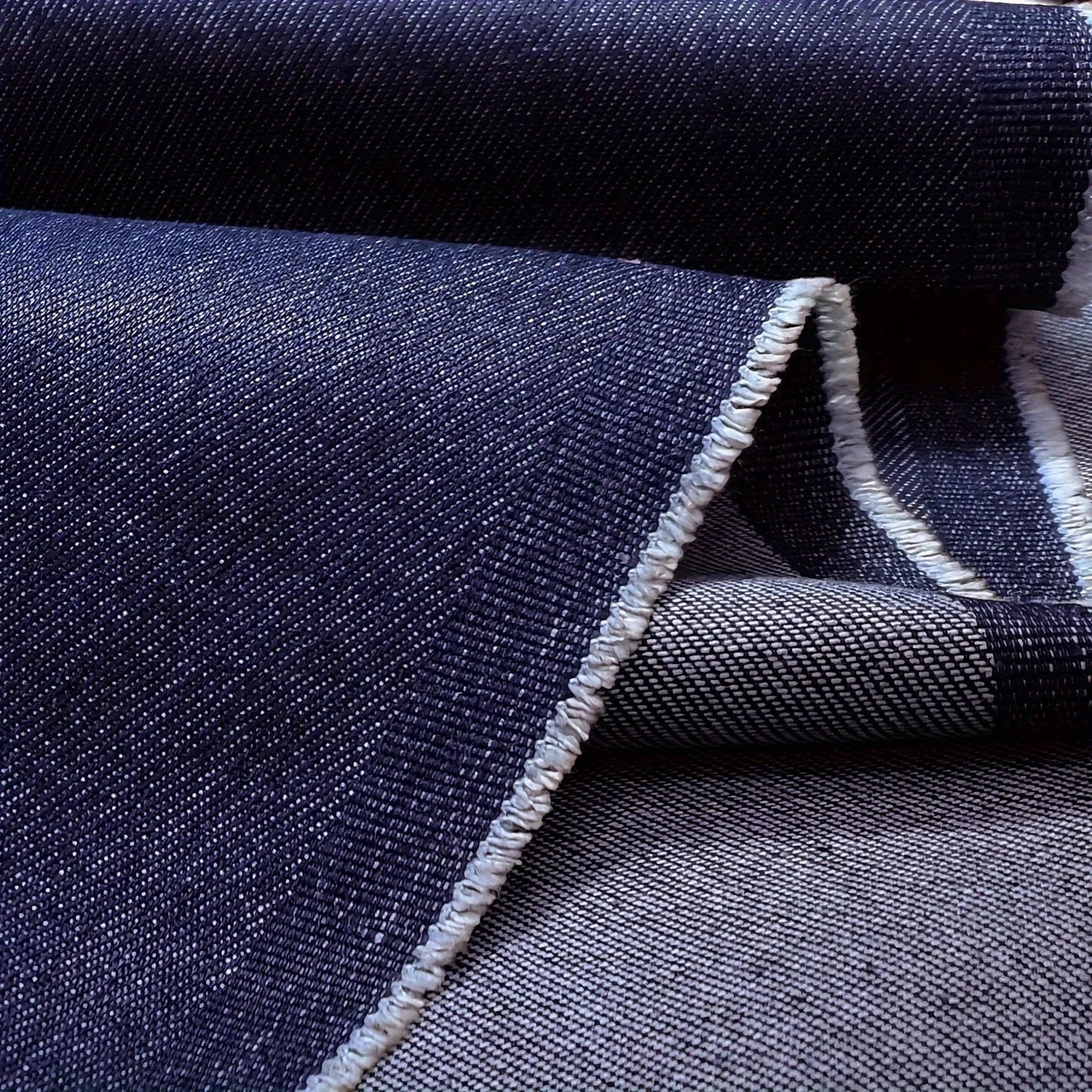 Vintage Blue Denim Fabric – 57" Wide, 170gsm | Lightweight Cotton Blend | Jeans, Dresses, Bags & DIY Crafts (Sold by the Yard)