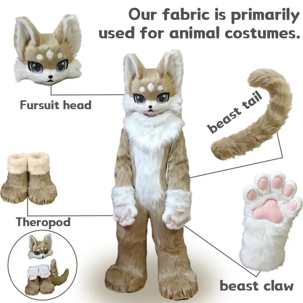 4cm Shaggy Plush Fur Fabric – 100% Polyester, Soft & Non-Shedding | Fursuit, Dolls & DIY Crafts (25×45cm Panels)