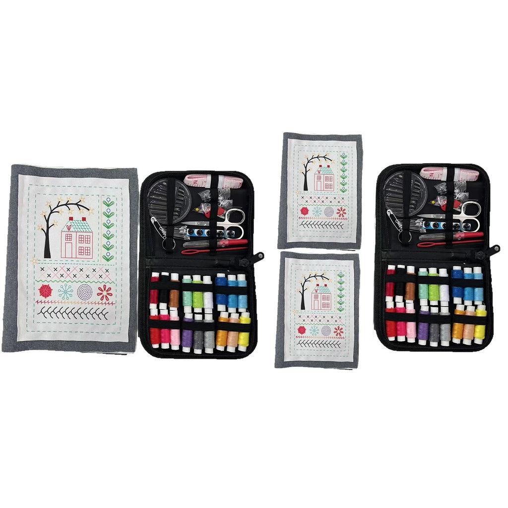 Complete Beginner Embroidery Stitch Book Kit with Full Toolkit & Zippered Case