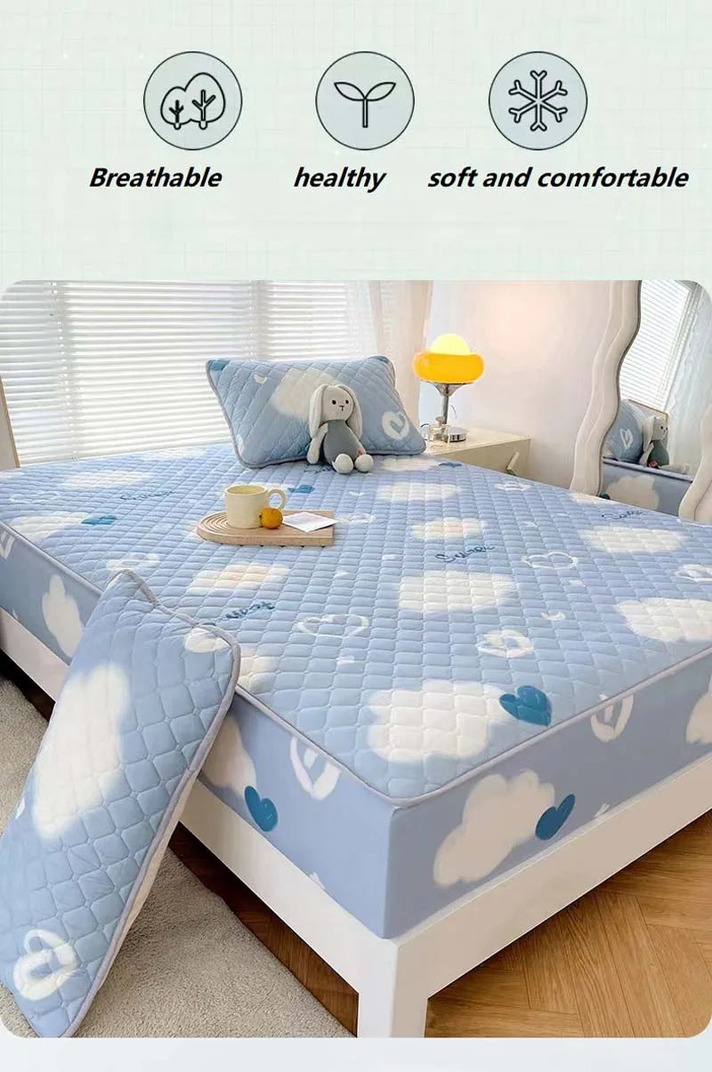 mtuove Soft Brushed Quilted Mattress Cover – Anti-Mite, Breathable, Fits 3–28cm Mattresses