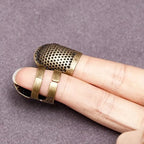 Anillo Dedal Ajustable de Cobre Vintage – Protector Antideslizante para Dedos para Costura y Bordado | Dorado, Bronce, Oro Rosa