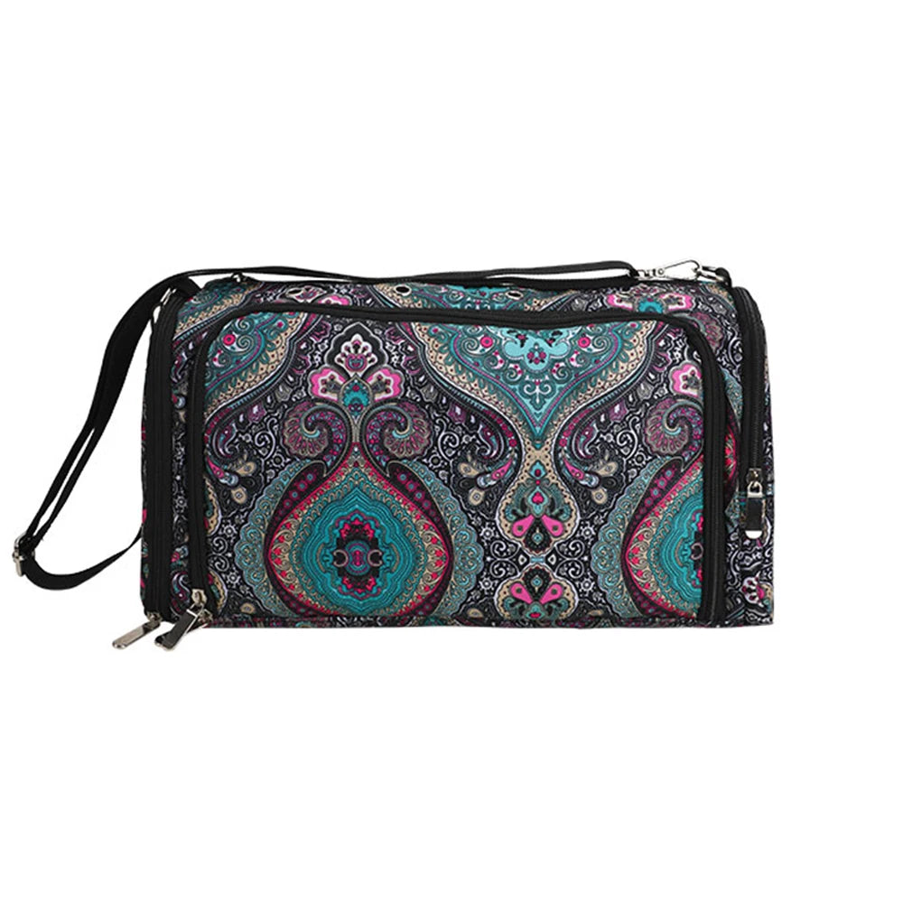 Paisley Print Yarn & Crochet Storage Bag – Knitting Organizer Pouch (37×20×21cm)