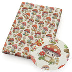 Mushroom & Animals Print Cotton Fabric — 50×145cm Half Meter | Quilting & Patchwork