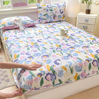 Floral Print Fitted Sheet - 500TC Polyester - 1pc or 3pc Set