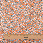 Orange Floral Printed Twill Cotton Fabric – 160cm (63") Wide | Cut to Order