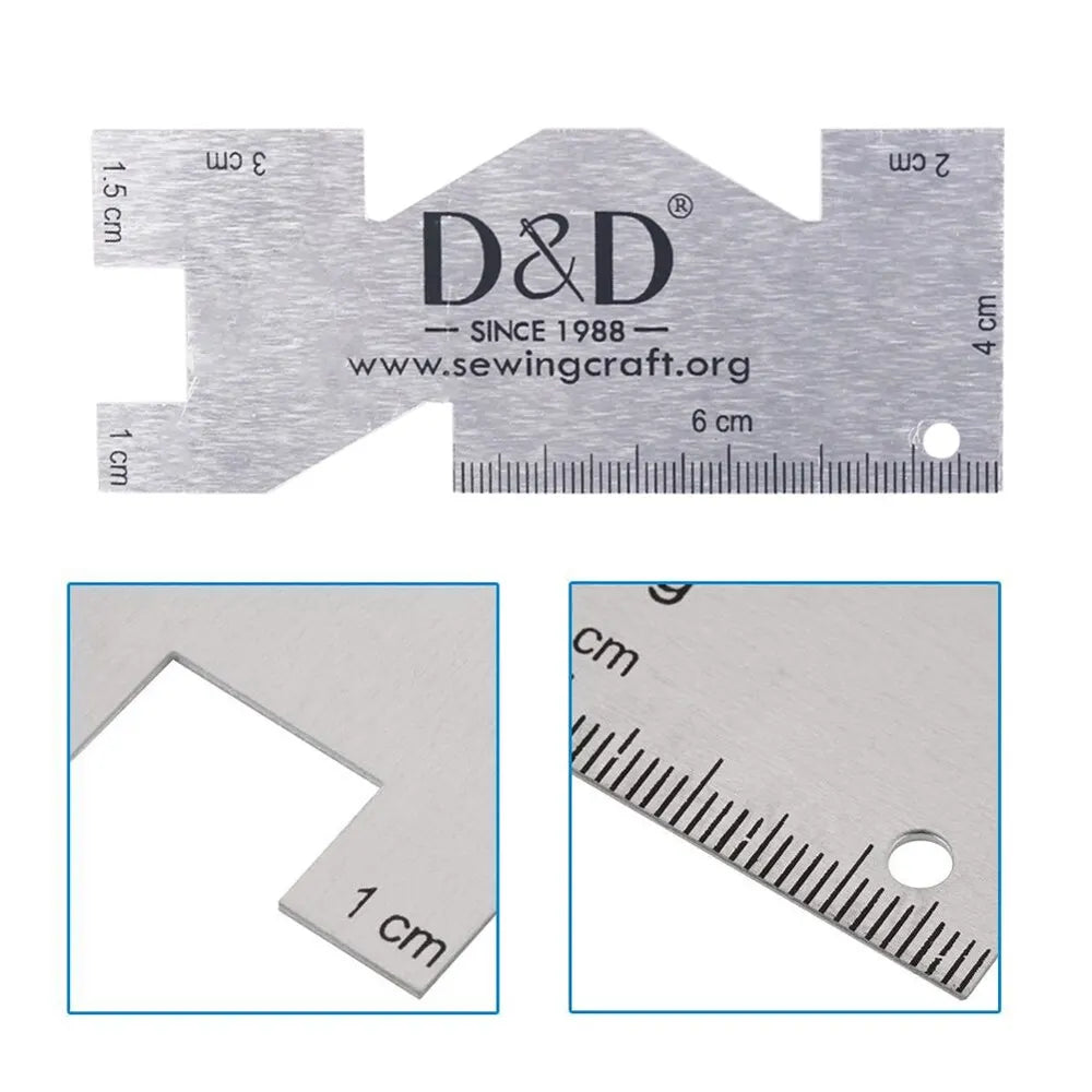 Stainless Steel Sewing Gauge & Quilting Ruler for Patchwork & Hand Sewing