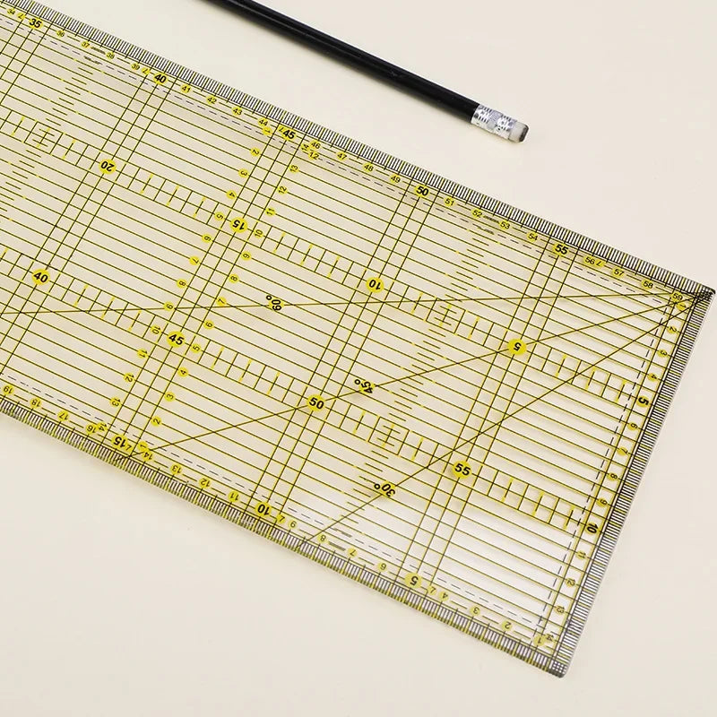 30x15cm Acrylic Patchwork Ruler with Double-Colored Grid Lines