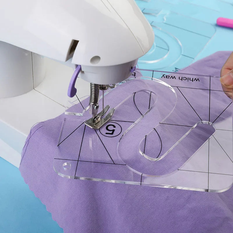 QERVFLO Free Motion Quilting Template Ruler – 13 Styles Transparent Acrylic Frames for Domestic Sewing Machines