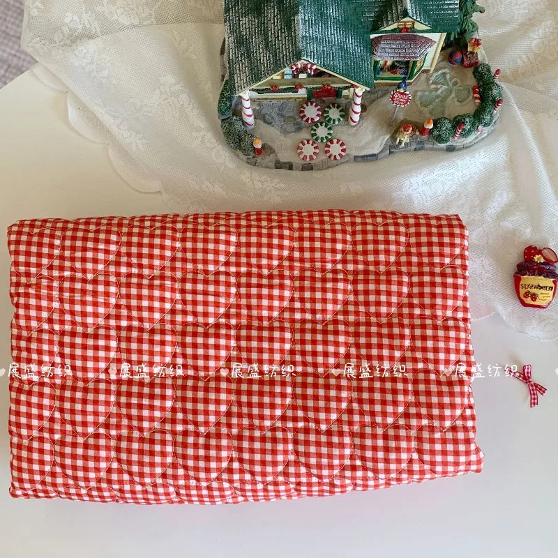 Light Plaid Quilted Cotton Fabric – 145x50cm, 40s Poplin, Breathable for Jackets, Bags & Handmade Sewing