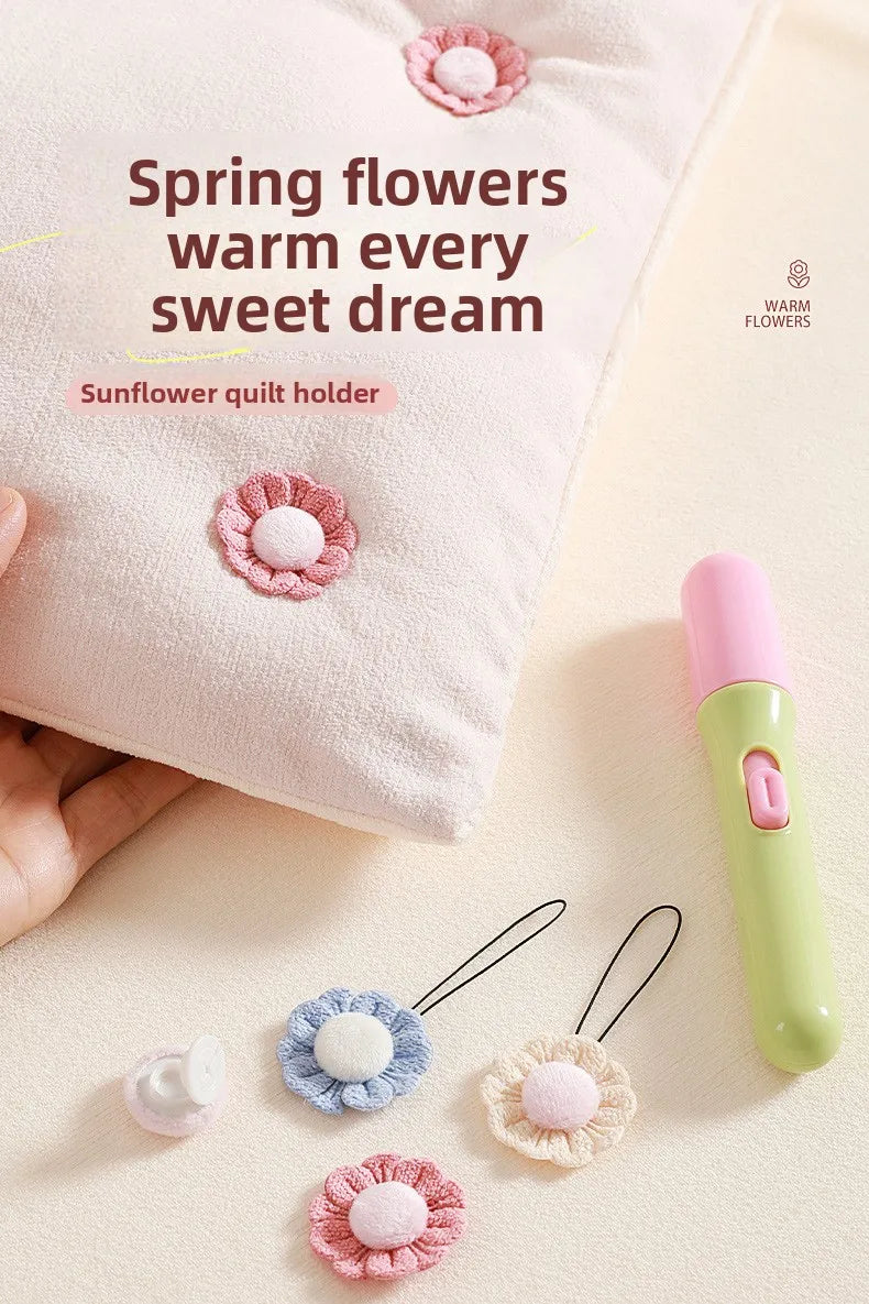 Sunflower Duvet Fasteners – Clip-Lock Bedding Holders (Set of 4)