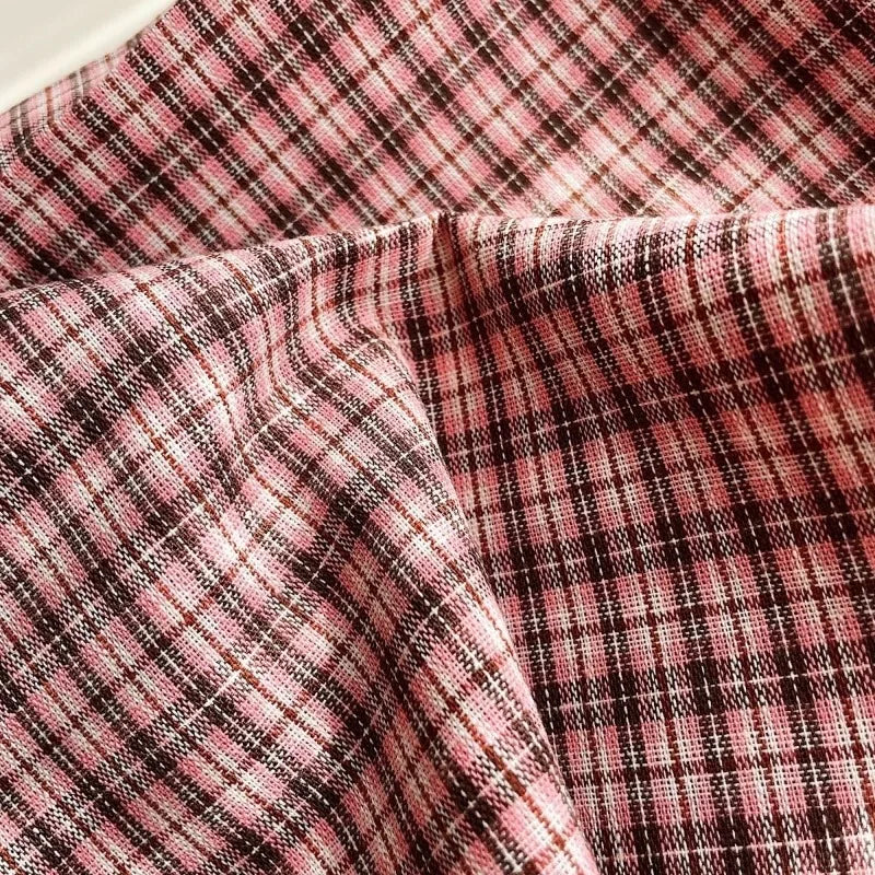 Classic Check Cotton Fabric – Soft & Breathable | 150cm Wide for Shirts, Cheongsam & DIY Sewing