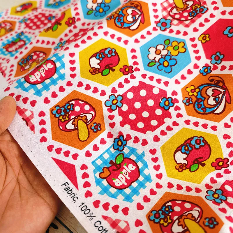 20S Cotton Cute Showa Kawaii Cat Deer Print Fabric DIY Quilting Needlework Material Sewing Dress Kids Clothes Fabrics