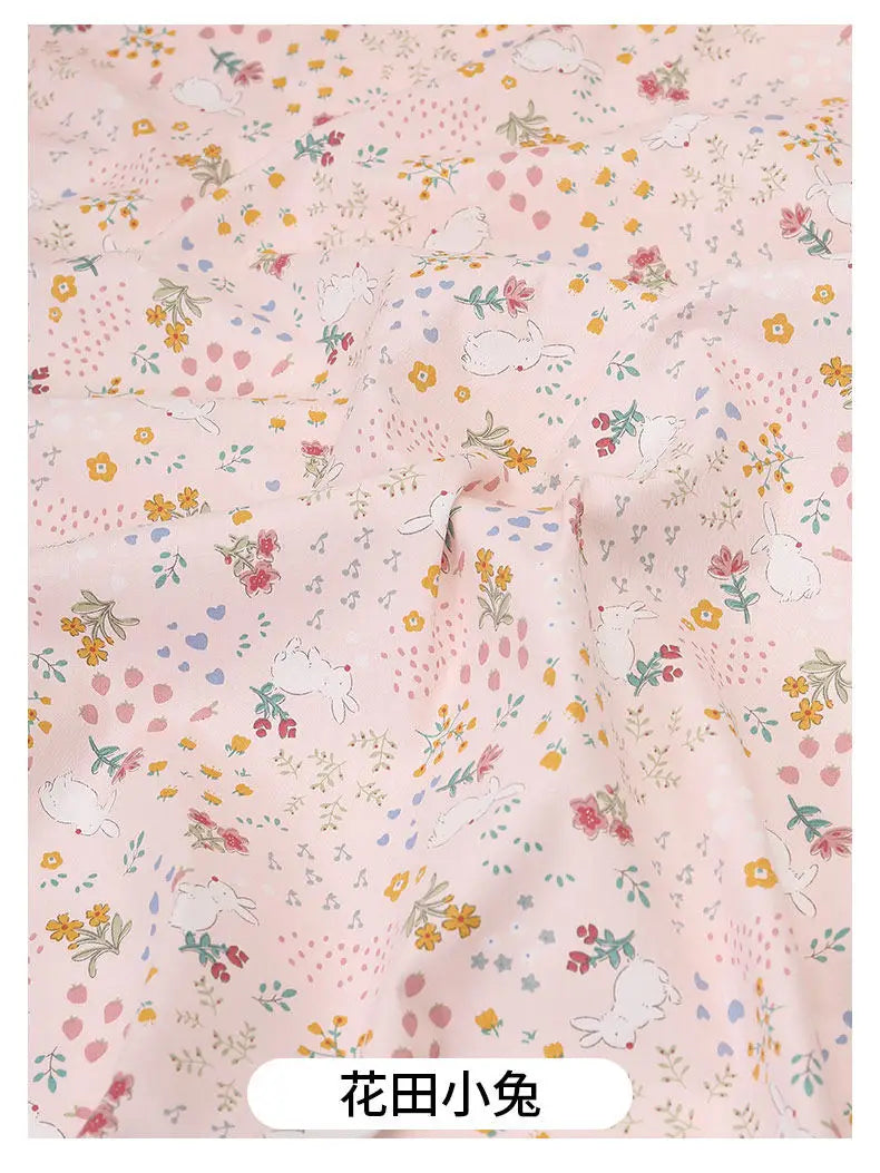 Floral Printed Rustic Style 100% Cotton Fabric – 63" Wide | Bedding, Curtains, Children’s Dresses & DIY Sewing (3 Sizes)