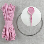 Kit de macramé Corazón y Flores para Colgar en la Pared — Kit de Manualidades DIY para Principiantes | Poliéster