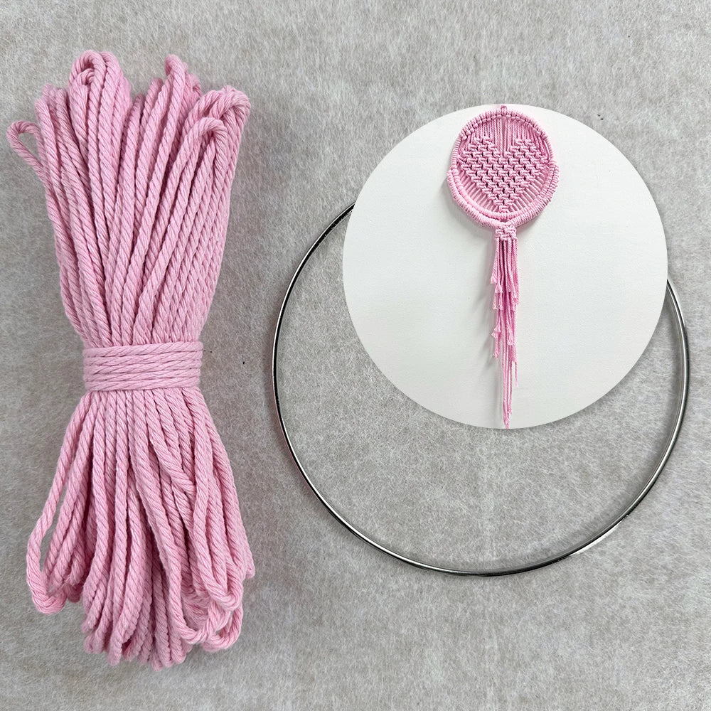Macrame Heart & Flower Wall Hanging Kit — DIY Beginner Craft Kit | Polyester