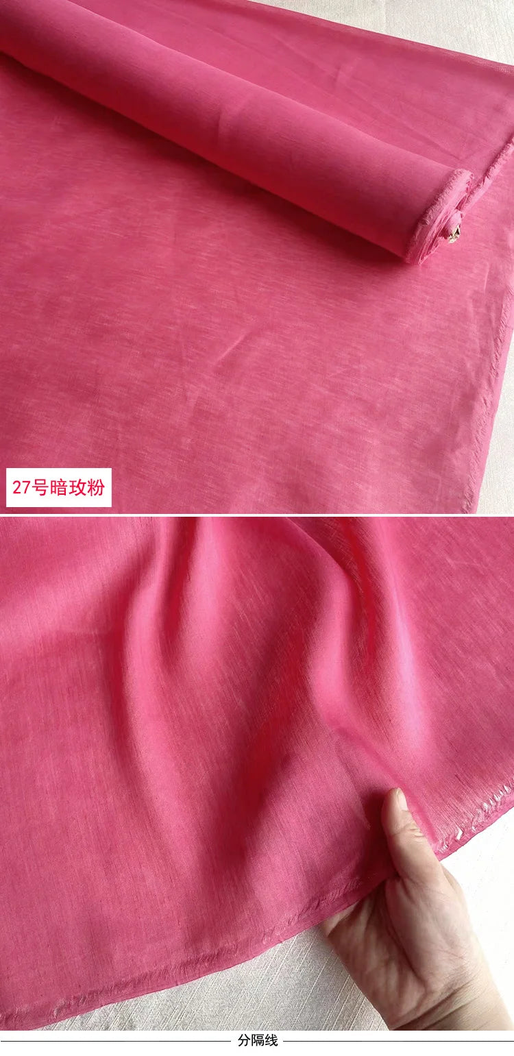Mulberry Silk & Linen Blend Fabric by the Meter | 138cm Wide | 13 Momme