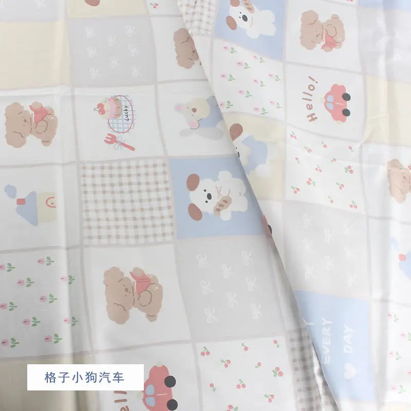 Pure Cotton AB Face Fabric – Cartoon Printed for Baby & Children's Clothing, Bedding & Quilting