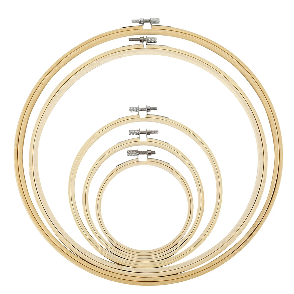 Wooden Embroidery Hoop Set — 5 Sizes (13–30cm)