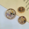 Luxury Purple Stone Beaded Metal Shank Buttons – 3 Sizes, 6-Pack, Zinc Alloy