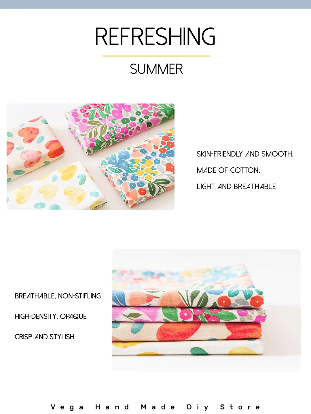 Pastoral Print 100% Cotton Poplin Fabric – 145cm Wide, Sold by 0.5m | Quilting, Dressmaking & Doll Sewing