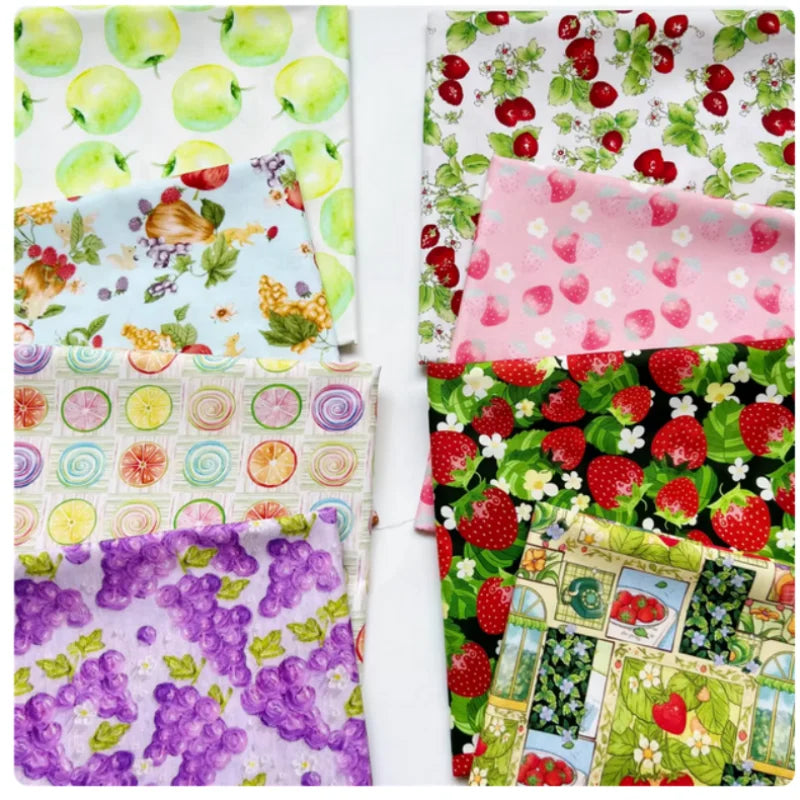 Strawberry & Watermelon Print 100% Cotton Fabric — 110cm Wide