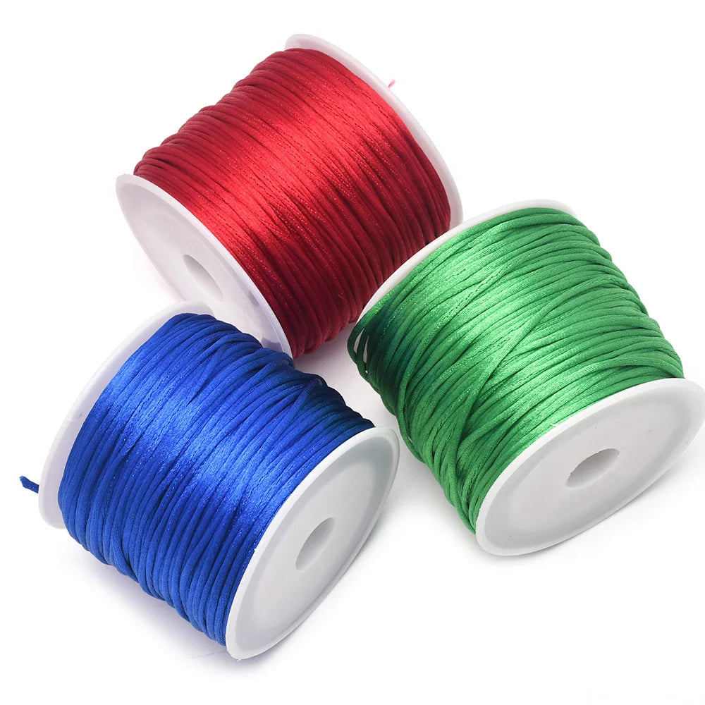 Cordón de cola de ratón satinado de 1,5 mm – Nylon, 24 yardas (22 m)